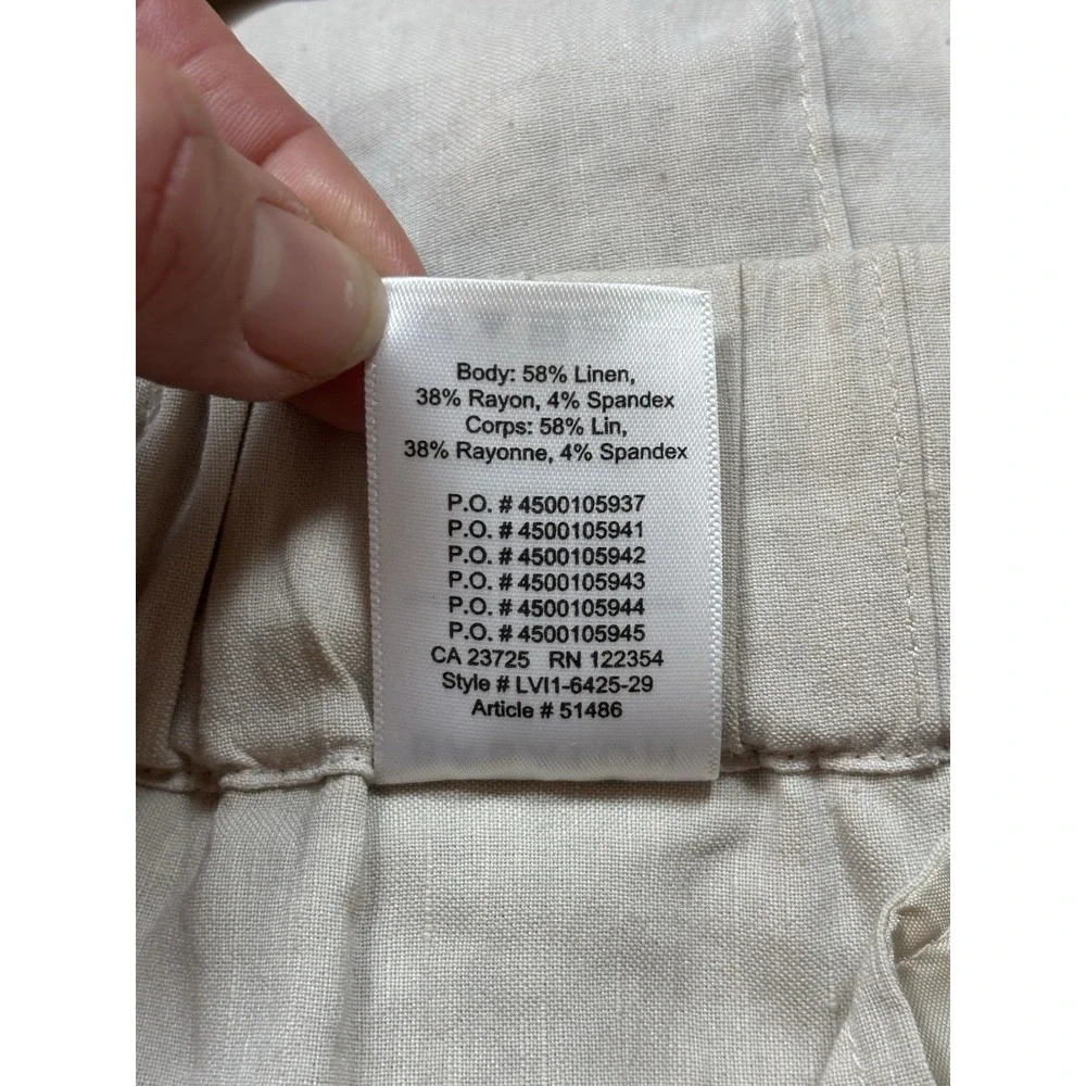 Aritzia Babaton Linen Blend Crop Pant Women's Size‎ Large High Rise
